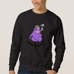 Vakna Och Baka Stoner Söt Panda Ogräs Stoner Tje Lång Ärmad Tröja