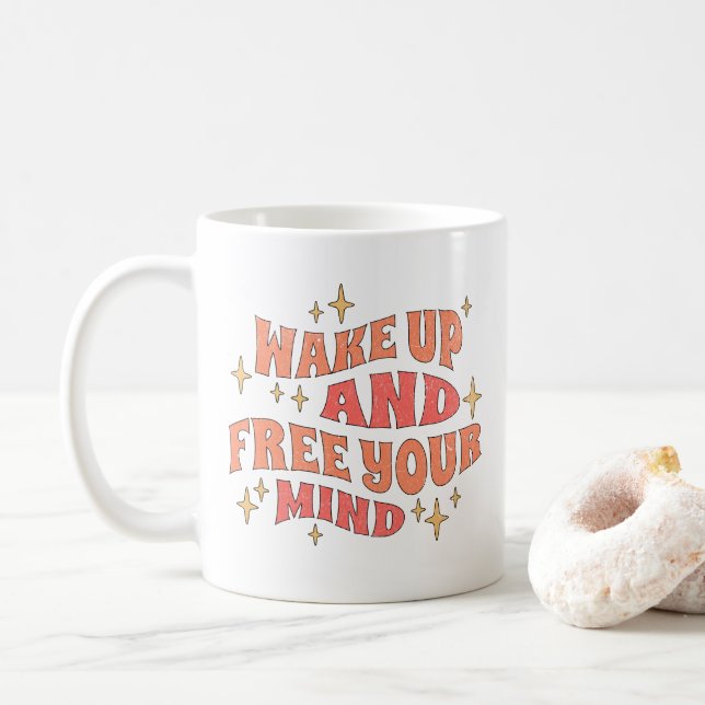 Vakna och Frigör ditt Sinne Kaffemugg (Med munk)