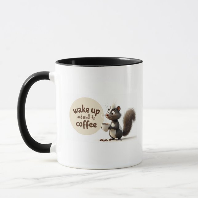 vakna och lukta på kaffet mugg (Vänster)