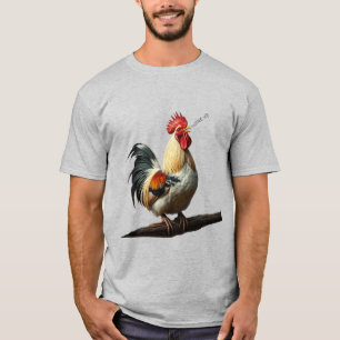 Vakna Roligt Tupp Crowing a Warning T Shirt