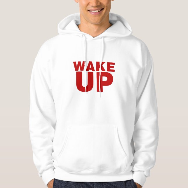 Vakna rött hoodie (Framsida)