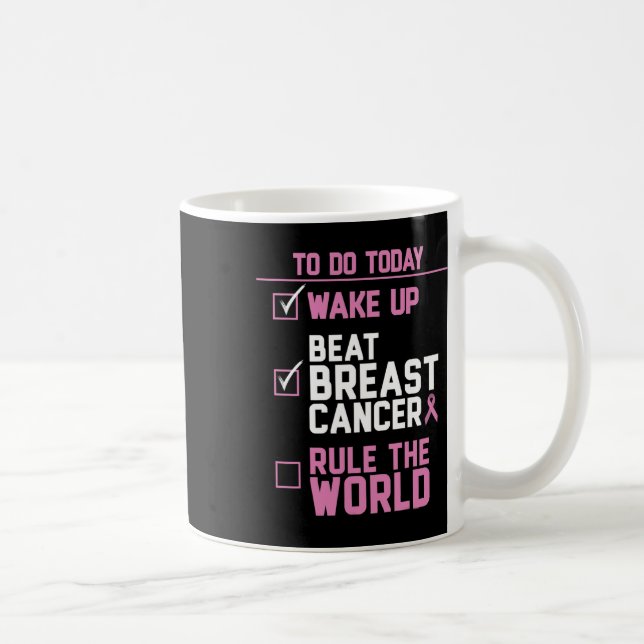 Vakna slå bröstcancer härska världen 2  kaffemugg (Höger)