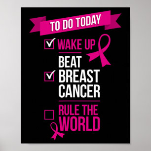 Vakna Slå Bröstcancer Regera Världen 3 Poster