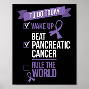 Vakna Slå Bukspottskörtelcancer Regera Världen Poster