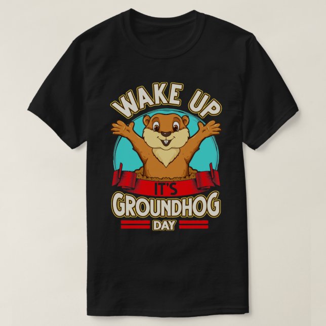 Vakna upp dess grunddag t shirt (Design framsida)
