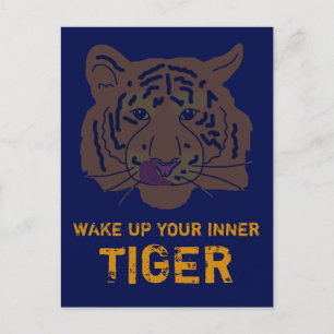 Vakna upp din inre tiger-inspiration vykort