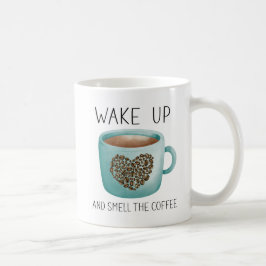 Vakna Upp Lukta Kaffe - Akvarell Kaffeböna Kaffemugg