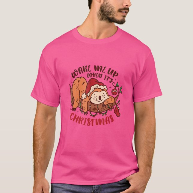 Vakna upp när julen går t shirt (Framsida)
