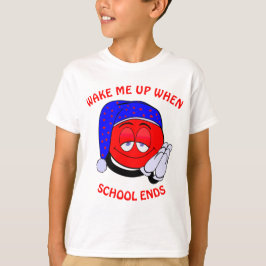 Vakna upp när skolan slutar med konstiga emoji t shirt