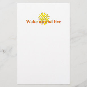 Vakna upp och live brevpapper