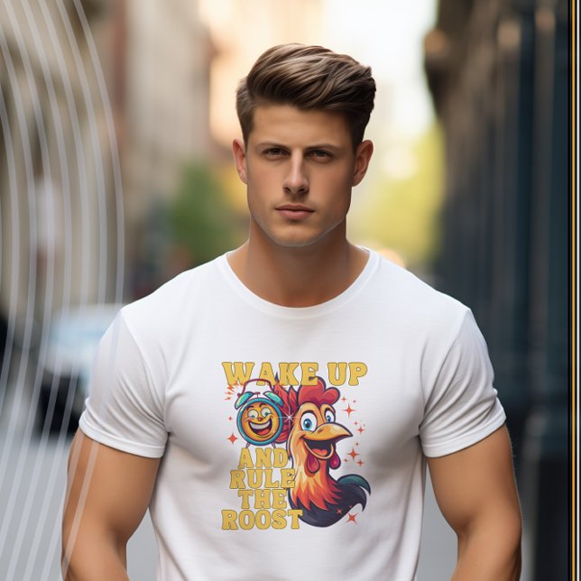 Vakna upp och regera Roost Funny Tupp T Shirt (Skapare uppladdad)