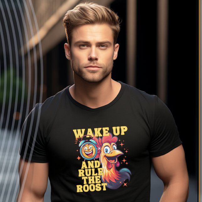 Vakna upp och regera Roost Funny Tupp T Shirt (Skapare uppladdad)
