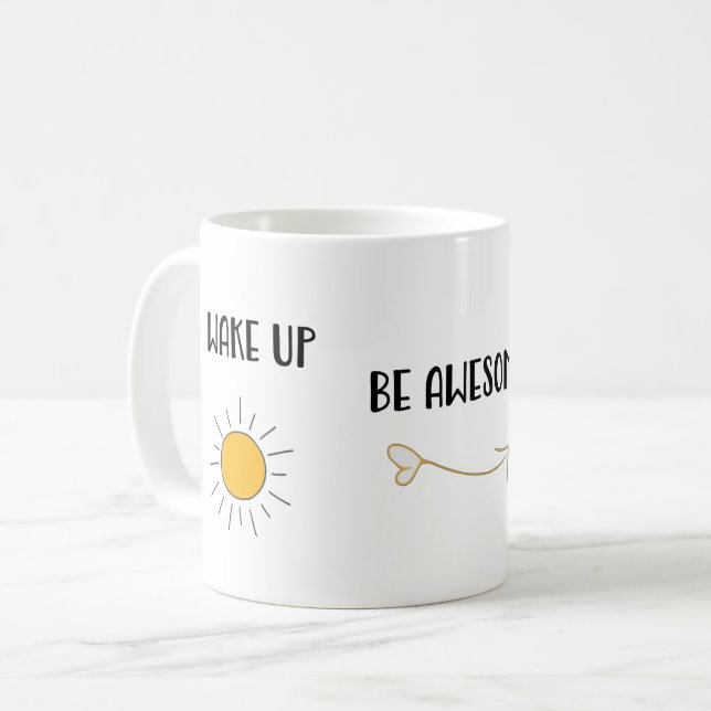 Vakna upp om Fantastisk upprepas Lycklig morgon Kaffemugg (Framsida vänster)