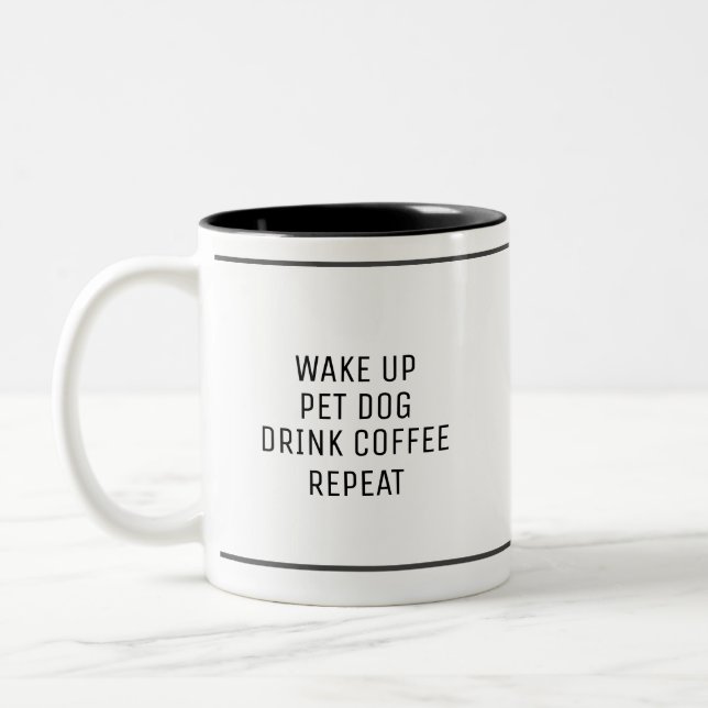 Vakna upp Pet Hund Drink-kaffe Två-Tonad Mugg (Vänster)