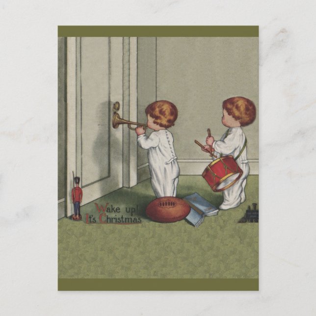 Vakna upp sin vackra julbild helg vykort (Framsida)