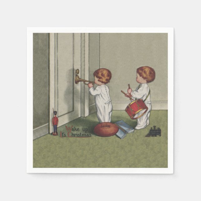 Vakna upp sin vackra julbild pappersservett (Framsidan)