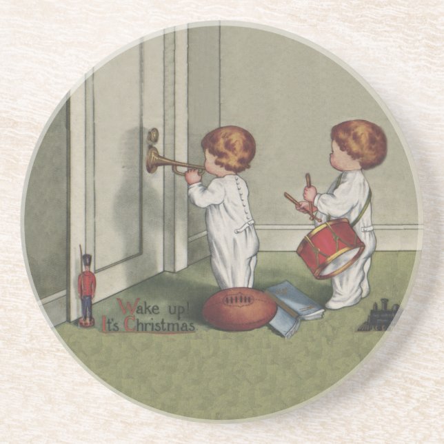 Vakna upp sin vackra julbild underlägg sandsten (Framsidan)