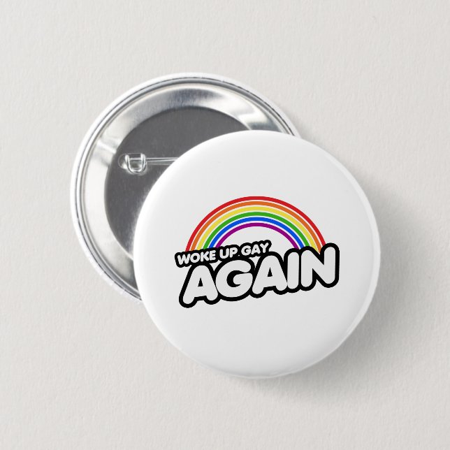 Vaknade gay igen knapp (Framsida & baksida)