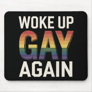 Vaknade Gay Igen Rolig HBTQ Pride Allierad Regnbåg Musmatta