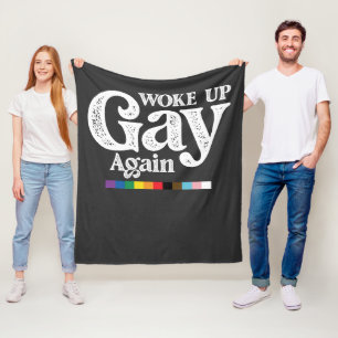 Vaknade Gay Igen Stöd LGBT Pride Fleecefilt