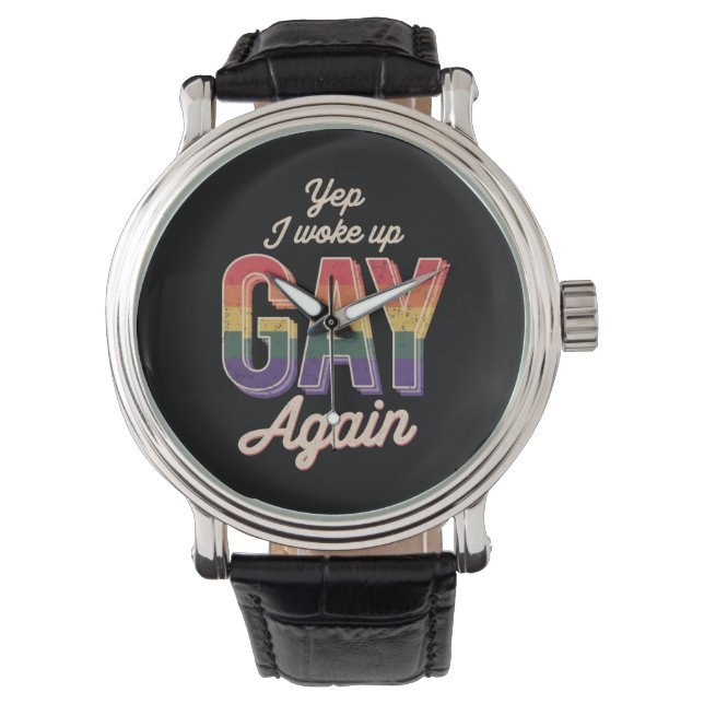 Vaknade Gay Pride Regnbåge Queer Gay CSD-fest LGBT Armbandsur (Framsida)