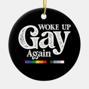 Vaknade Igen Gay Stöd LGBT Pride Julgransprydnad Keramik