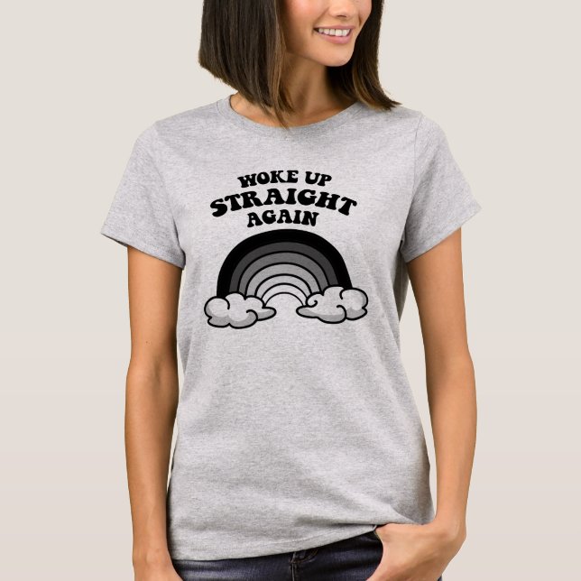 Vaknade rak igen t shirt (Framsida)