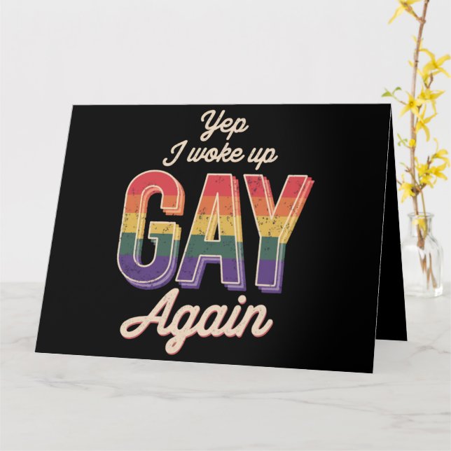 Vaknade upp HBTQ regnbåge Pride queer CSD-fest HBT Kort (Gul blomma)