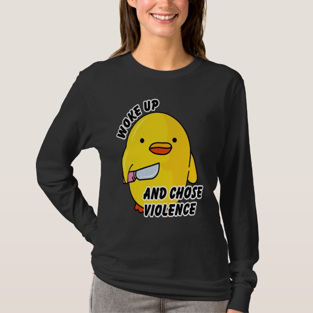 Vaknar och väljer våldsam ande med kniv t shirt (Framsida)