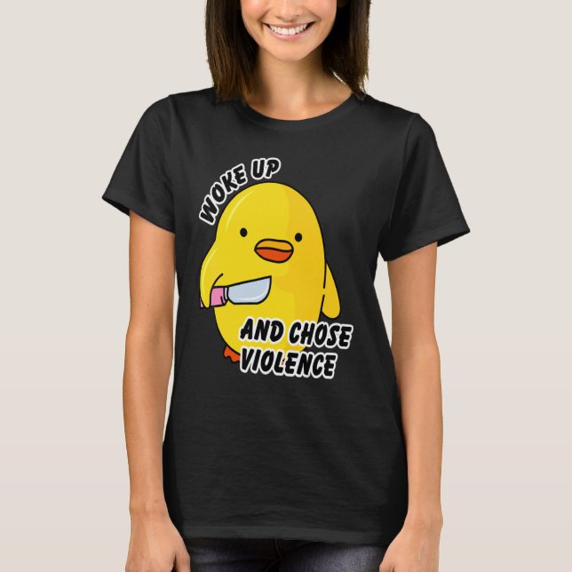 Vaknar och väljer våldsam ande med kniv t shirt (Framsida)