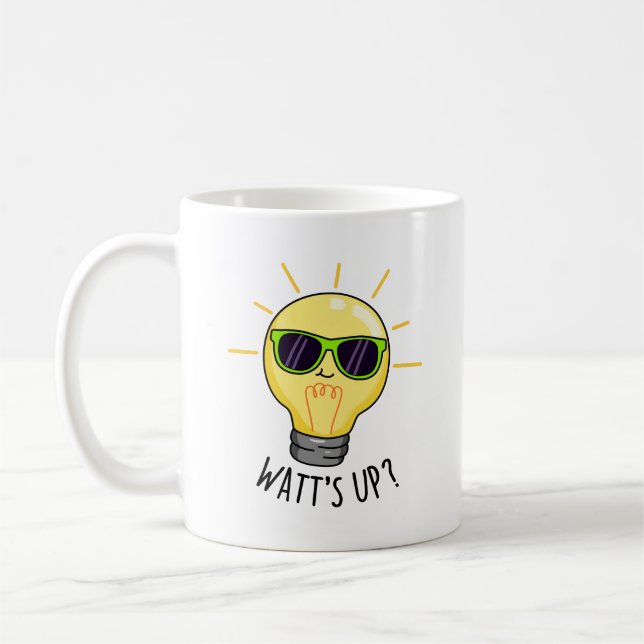 Vaknar upp Ljus Bulb Pun Kaffemugg (Vänster)