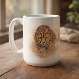 Vaksam Gepard | Afrikansk Vilda Liv Konst Kaffemugg