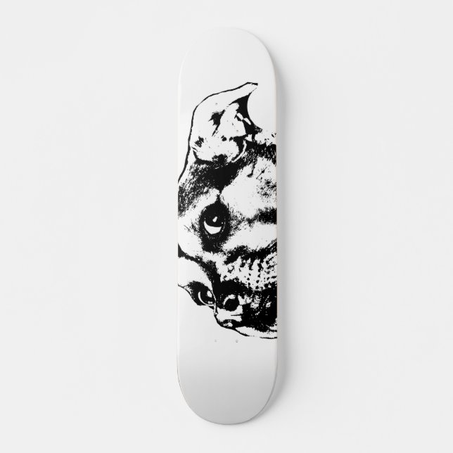 Vaksamt valp skateboarddäck mini skateboard bräda 18,5 cm (Framsida)