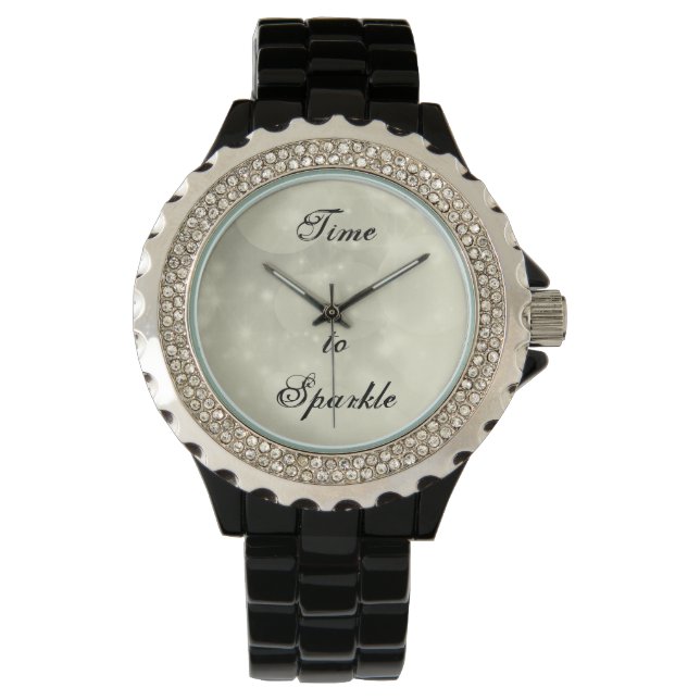 Vakt på dam med inspirationell rhinestone armbandsur (Framsida)