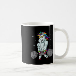 Väktande Unicorn - Ljuny Deadlift och Gym Gif Kaffemugg