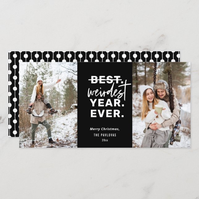 Väktår 2020 Humor svart Julkort (Fram/baksida)