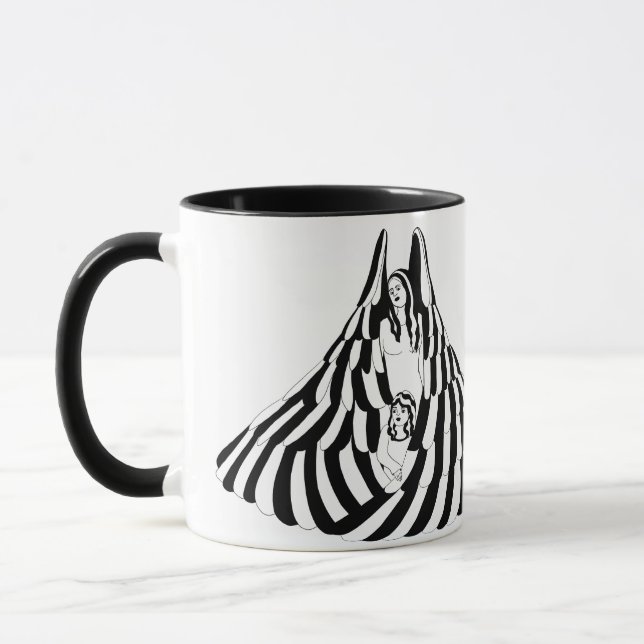 Väktarängel Kvinna med liten flicka Konst  Mugg (Vänster)