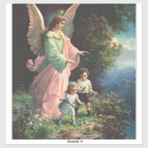 Väktarängel som skyddar barn nära en avsats klistermärken