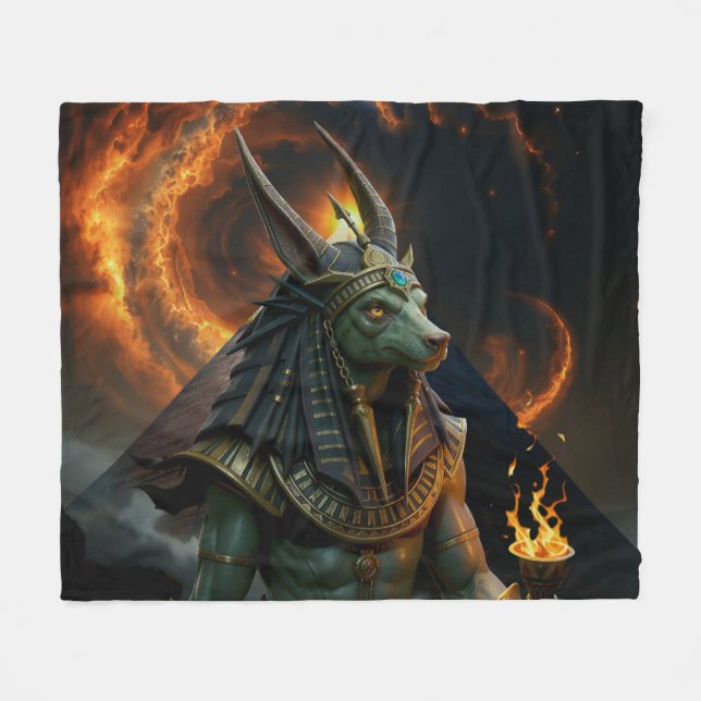 Väktare av efterlivet – Anubis.  Fleecefilt (Framsidan (Horisontell))