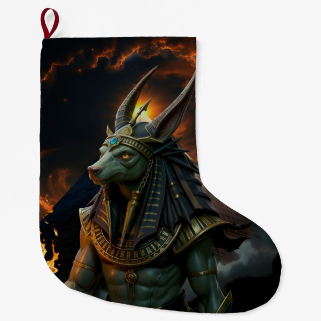 Väktare av efterlivet – Anubis.  Stor Julstrumpa (Framsidan)