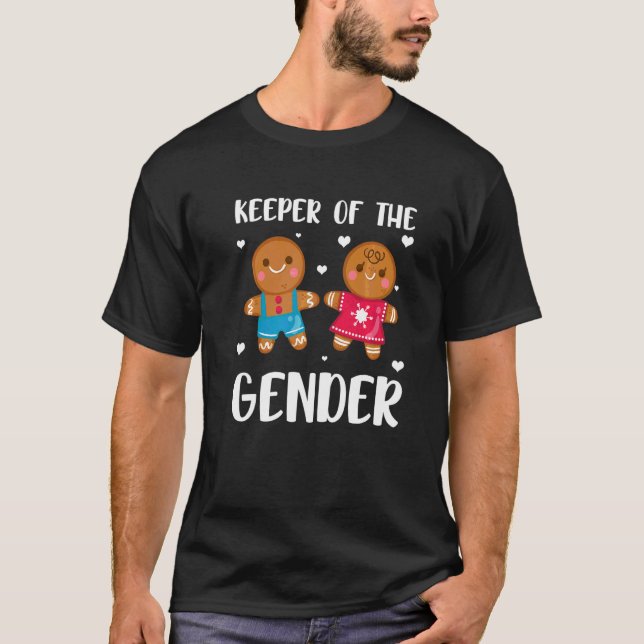 Vaktare Av Könsuppenbarelse Bebisdusch Gingerbrea T Shirt (Framsida)