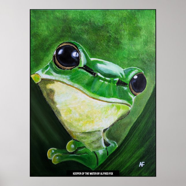 Väktare av vatten Målning av Alfred Fox Poster (Framsidan)