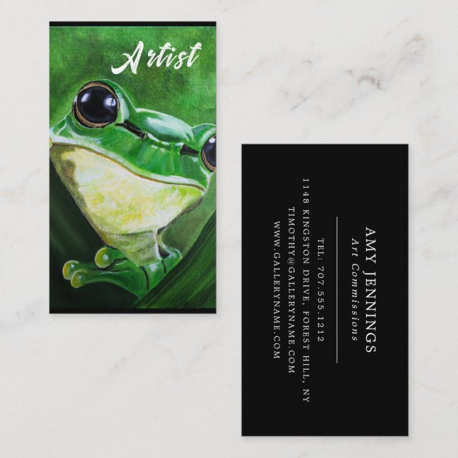 Väktare av vatten Målning av Alfred Fox Visitkort (Fram/baksida)