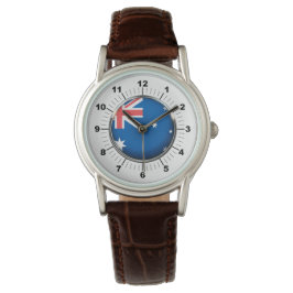 Vaktare för Flagga i Australien, klassiskt läderba Armbandsur