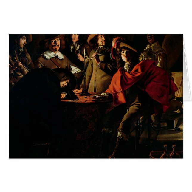 Vakterna som röker, 1643 hälsningskort (Framsidan Horizontal)