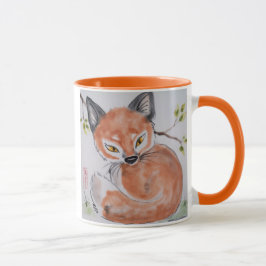 Vaktfull Red Fox, Oriental Design Mugg av Tuzi