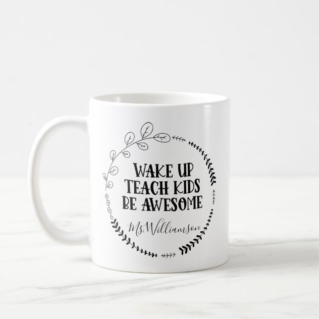 VAKTIVERA TEATKIDREN EFTER FANTASTISK LÄRARE KAFFEMUGG (Vänster)