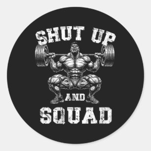 Väktklaffare Håll käften och tjockt gym Humor mot Runt Klistermärke