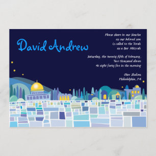 Vaktmuren Israel Pub Bat mitzvah inbjudan