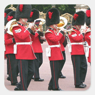 Vaktmusikband, Buckingham Palace, London, England Fyrkantigt Klistermärke